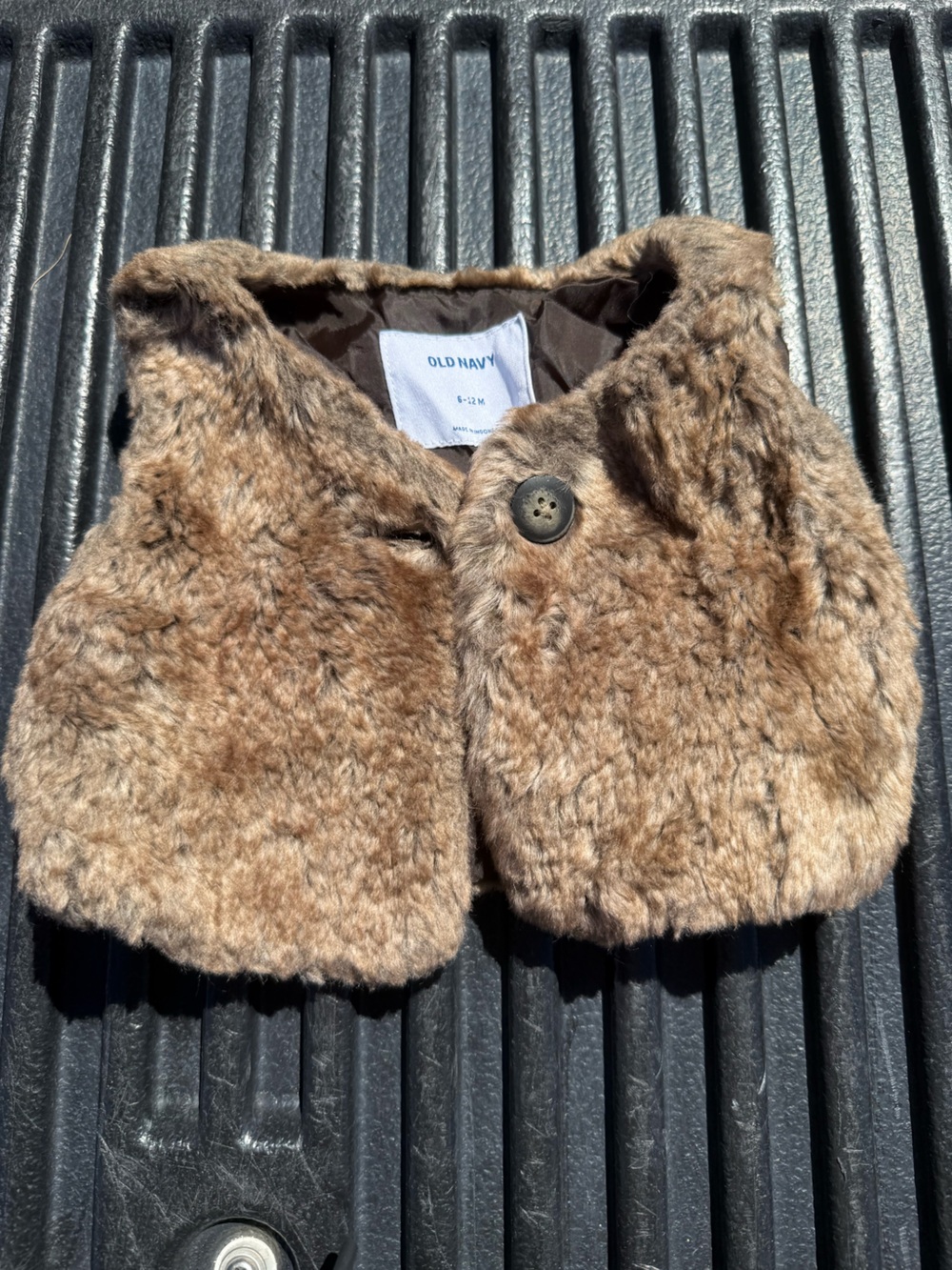 Old Navy Kids Faux Fur Brown Collar with Button